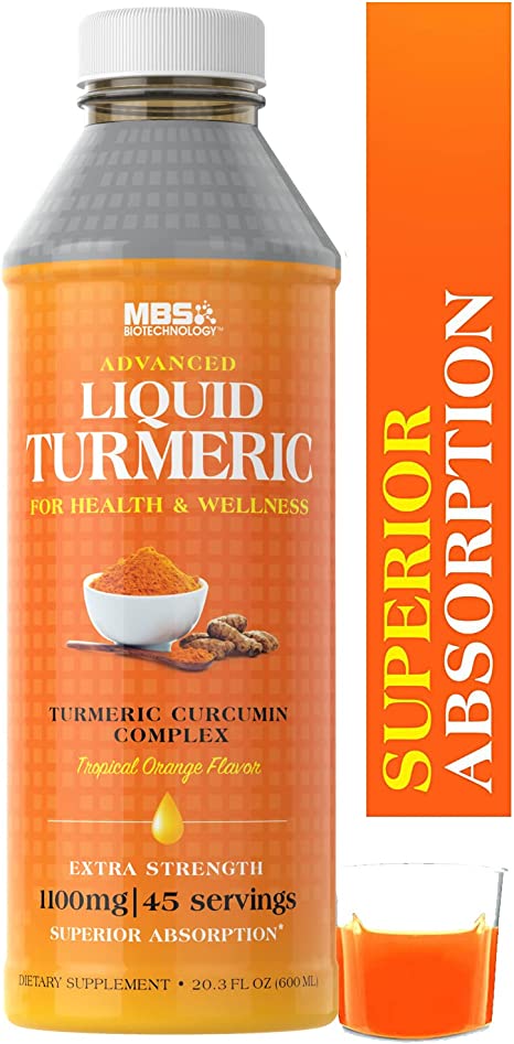 Liquid Turmeric Curcumin with BioPerine Black Pepper Ginger and Vitamin C, D3, E