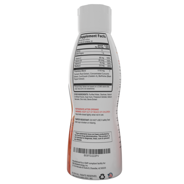 Turmeric ingredients label for instructions and warnings