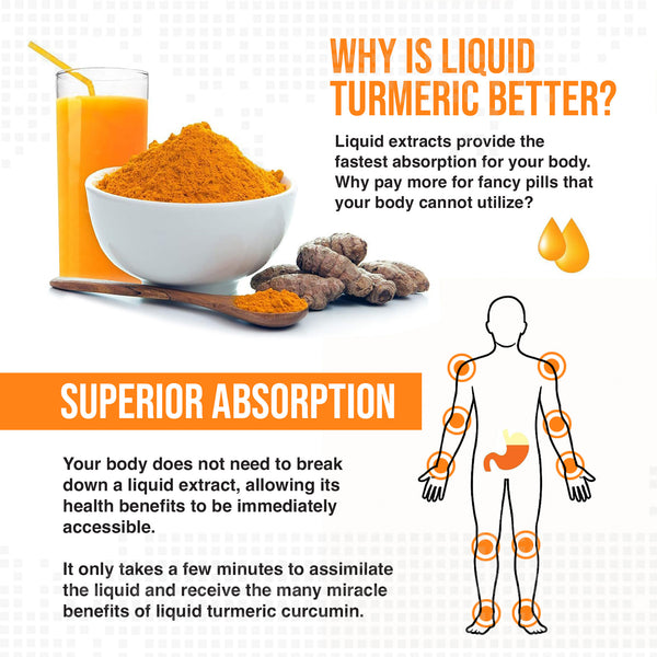 Liquid Turmeric Curcumin with BioPerine Black Pepper Ginger and Vitamin C, D3, E