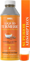 Liquid Turmeric Curcumin with BioPerine Black Pepper Ginger and Vitamin C, D3, E